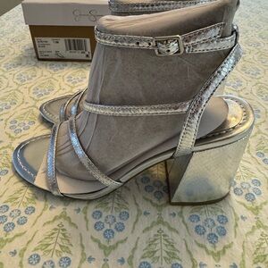 Jessica Simpson Silver Block Heel Sandals
